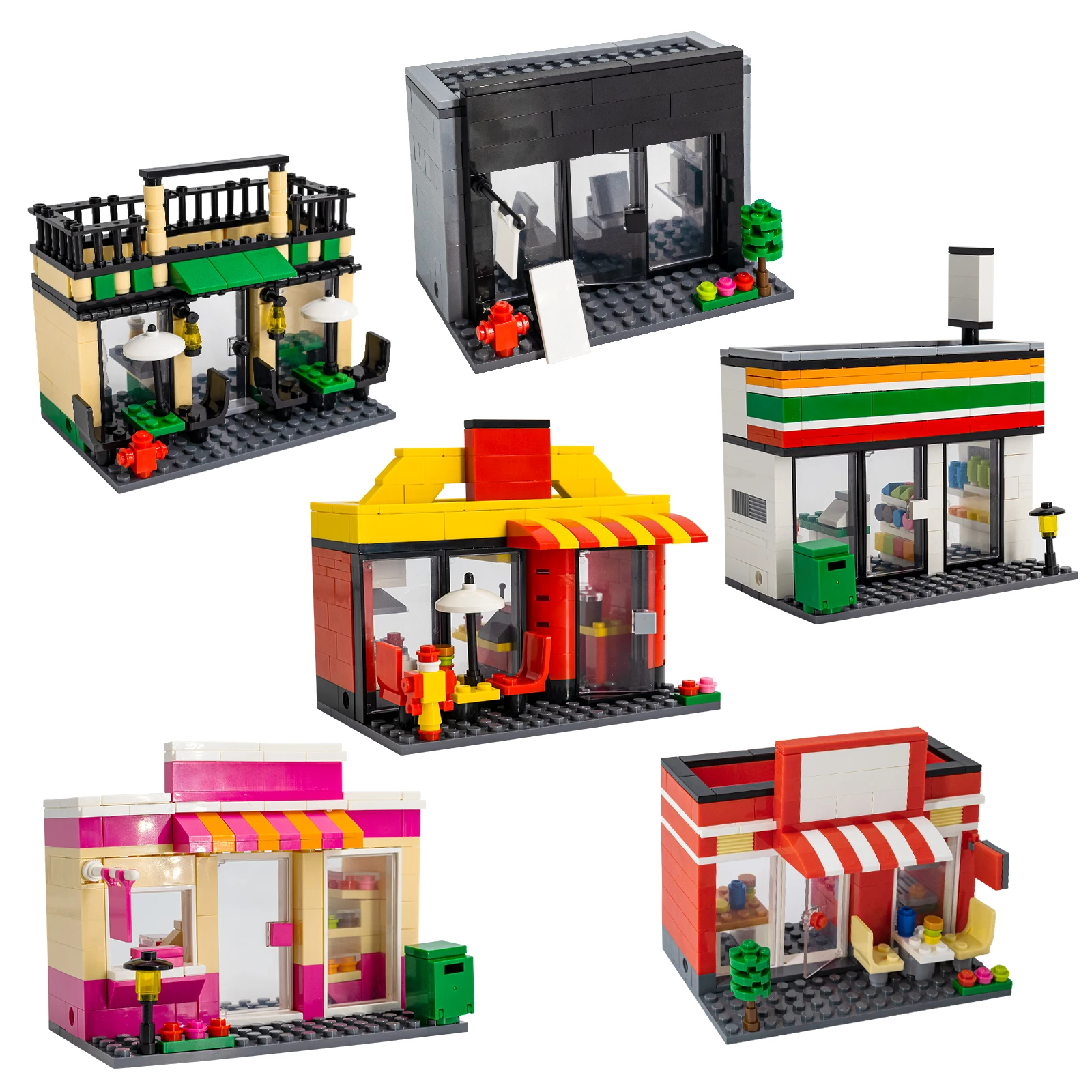 

Mini Brands Street Series Building Blocks Toy For Children Store Model Bricks Toys Kids Gift Compatible Most Brands Block