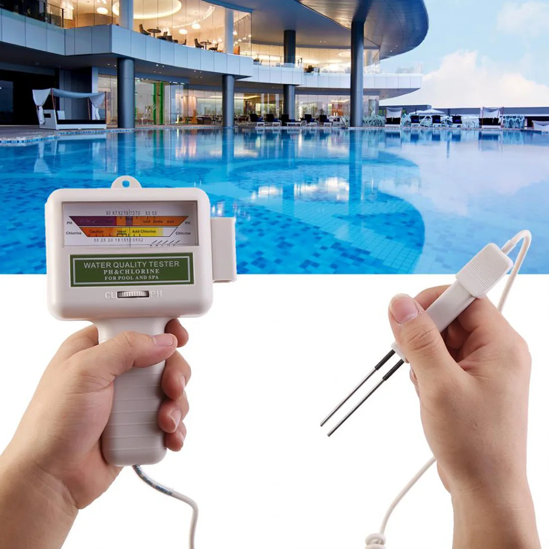 

2 In 1 PH Chlorine Tester Pc-101 PH Tester Chlorine Water Quality Tester Portable Swimming Pool Aquarium