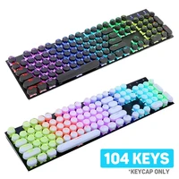 104pcsset translucent key cap cover mechanical keyboard keycaps replacement keycaps roundsquare design mice keyboards