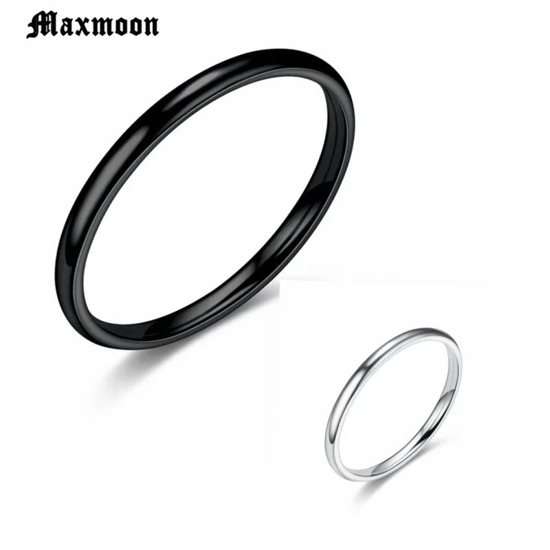 Кольца Maxmoon из нержавеющей стали гладкие и простые индивидуализированные