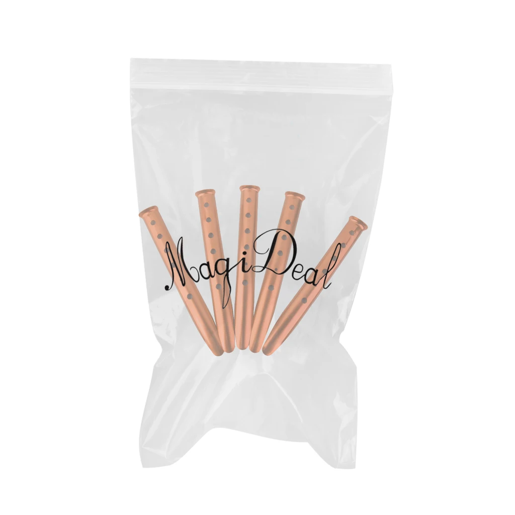 

Pack of 5pcs Orange Aluminium Alloy Camping Hiking Tent Pegs Stake Nail 31cm