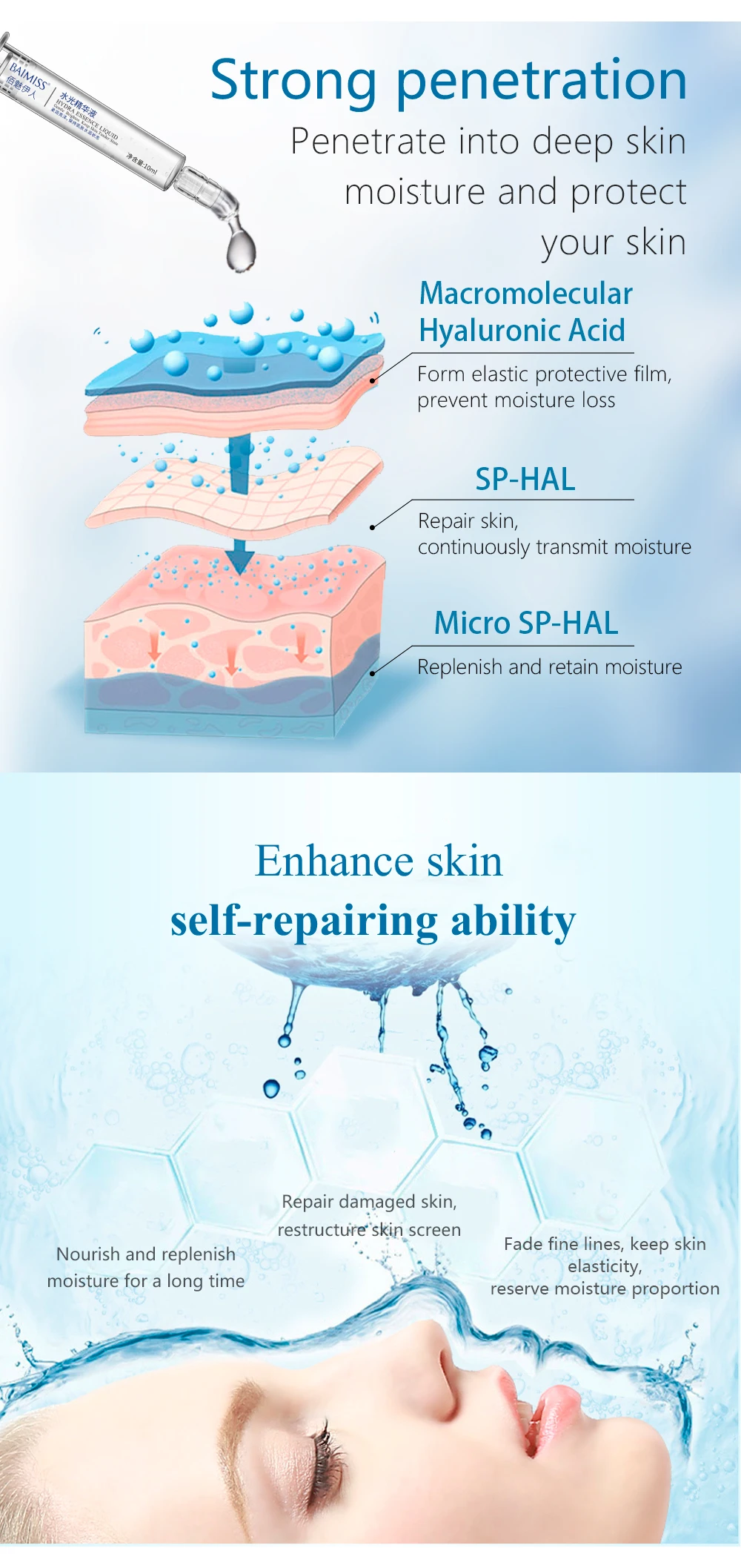 BAIMISS стволовые клетки яблока, сыворотка с гиалуроновой кислотой, маска для лечения, крем для лица, уход за кожей, увлажнение, против морщин, отбеливание, уход за лицом