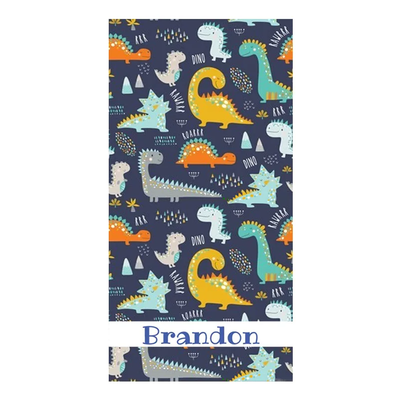 Детское персонализированное пляжное банное полотенце из микрофибры с