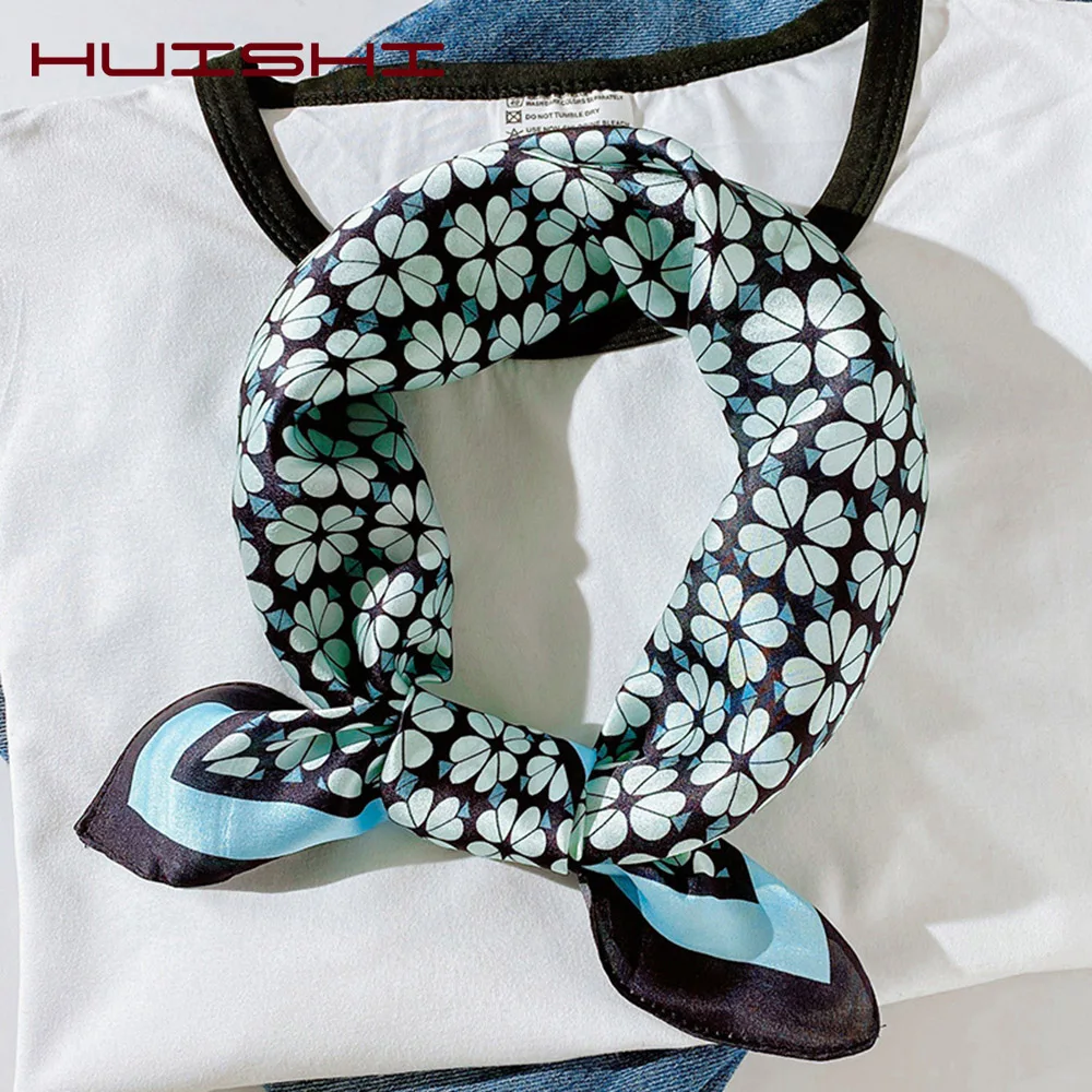 Шикарный Шарф HUISHI Женский дизайнерский шелковый шарф для волос женский шейный