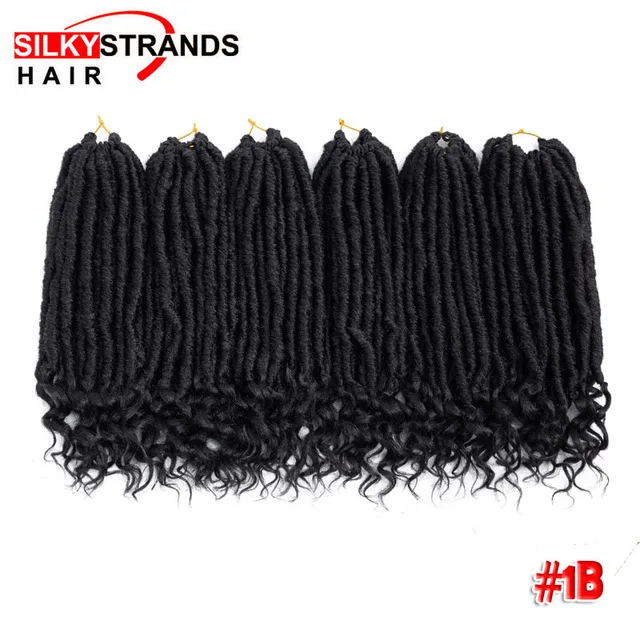 Extensões de Cabelo Ombre Encaracolado Deusa Faux Locs Crochê Cabelo Atacado Afro Trança Pré Esticado Sintético Macio Dreadlocks