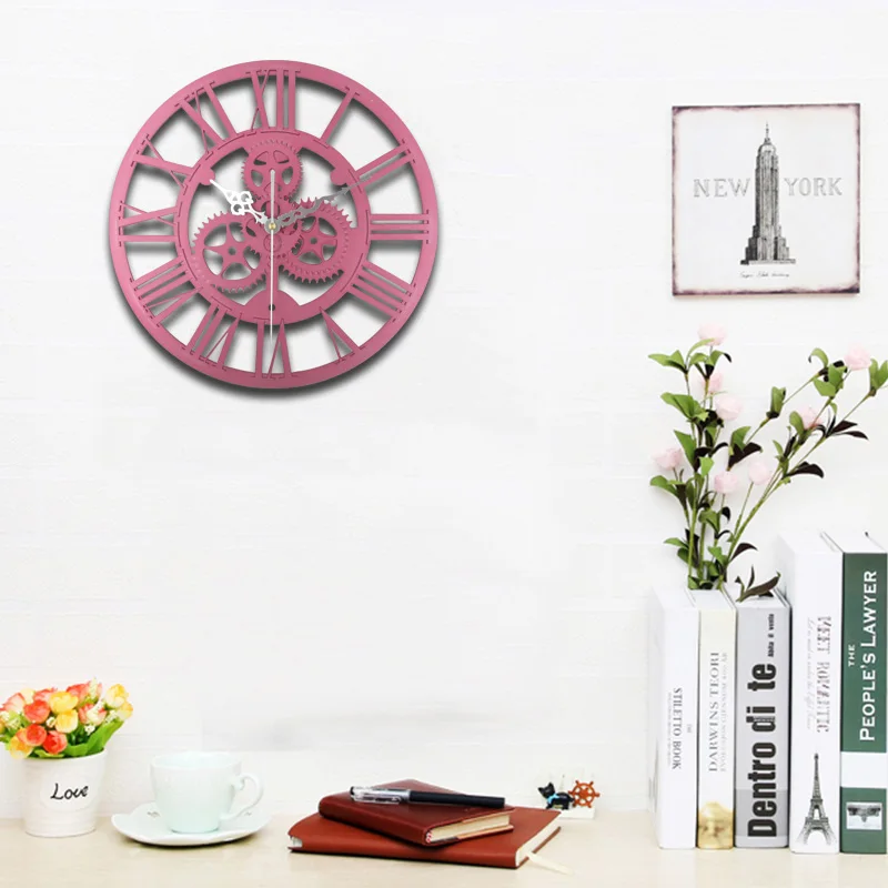 Промышленные настенные часы декоративные промышленный стиль Римский номер