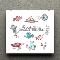 zhuoang lovely marine organism clear stamp scrapbook rubber stamp craft clear stamp card seamless stamp