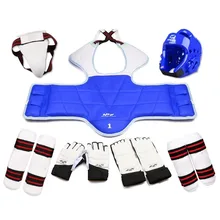 Taekwondo Glvoes Karate Vest Body Protector Sparring Gear Adult Children Arm Shin Chest Guard Helmet MMA Training Set Equipment