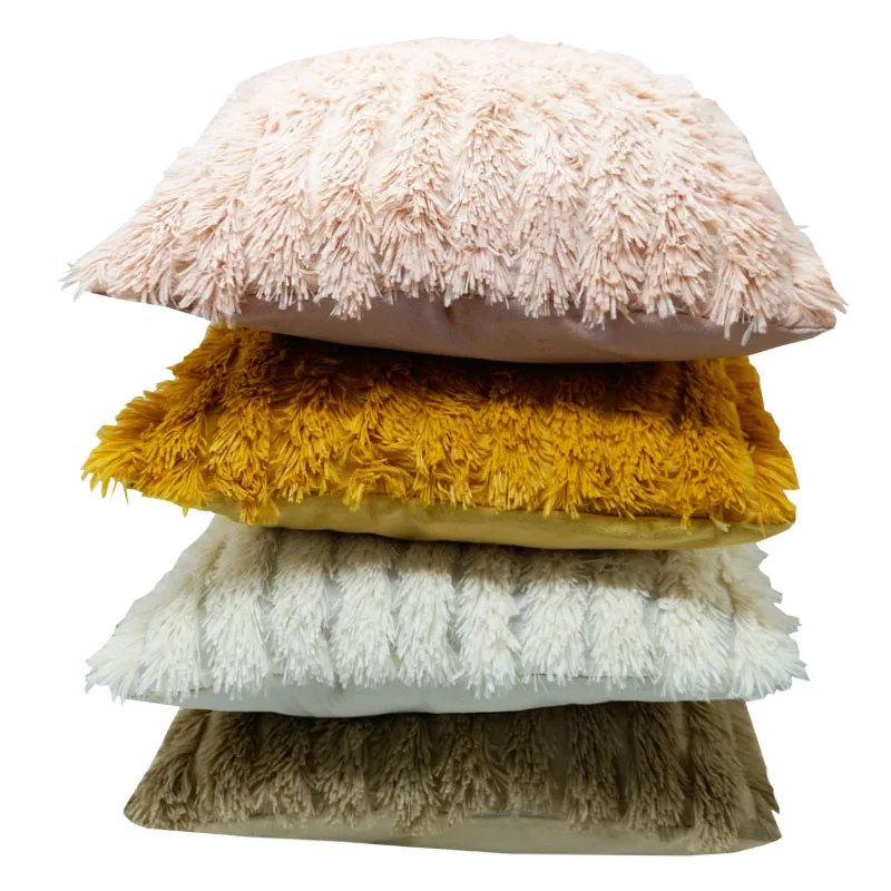 

Роскошные бархатные наволочки из искусственного меха в монгольском стиле, плюшевые наволочки, 18x18 дюймов, 45x45 см