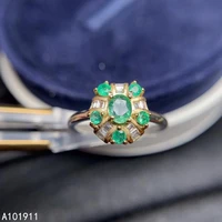 kjjeaxcmy fine jewelry natural emerald 925 sterling silver new women ring support test popular