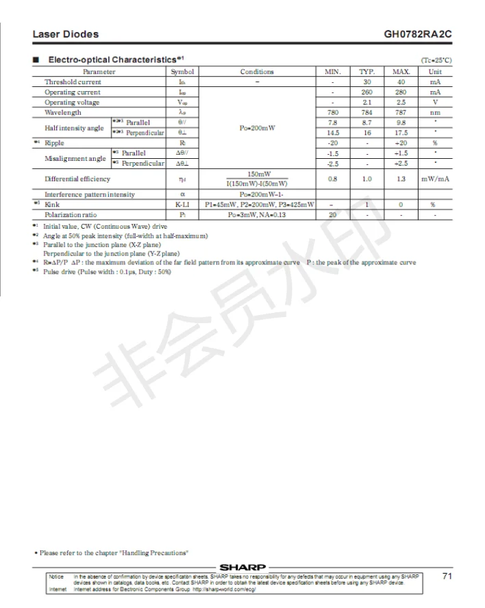 5 шт. острый GH0782RA2C инфракрасный ИК φ 200 мм нм МВт лазерный диод LD для модулей|Эффект