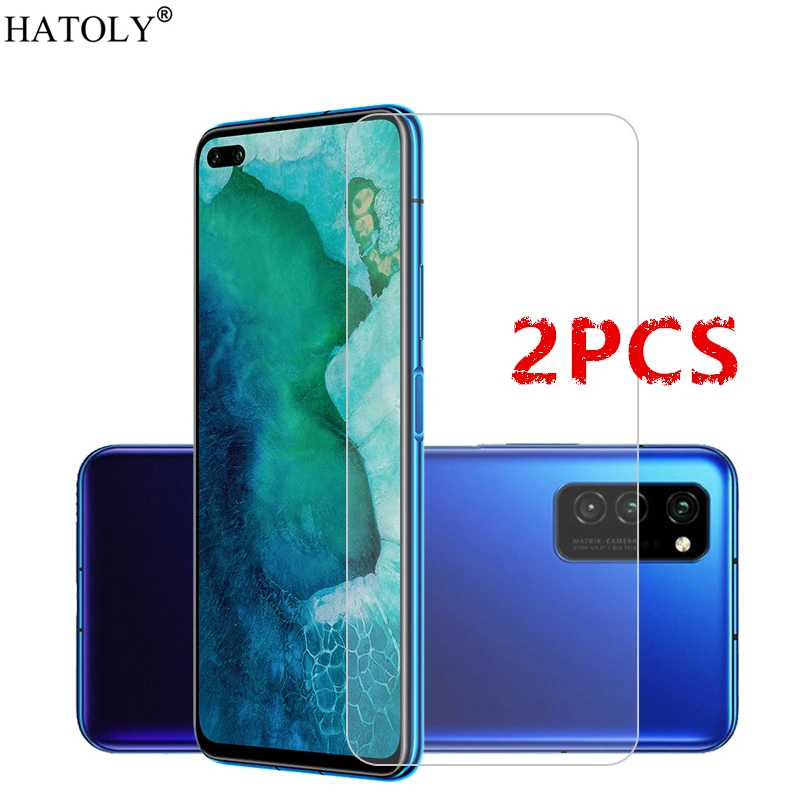 Protector de pantalla de vidrio templado 9H para m&oacute;vil, pel&iacute;cula protectora de vidrio templado para Huawei Honor V30, 2 unidades-0
