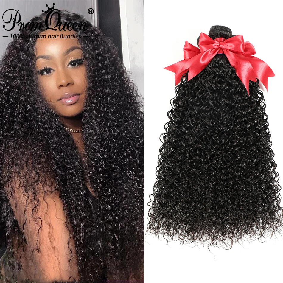 

Human Hair Bundle With Closures Promqueen Brazilian Kinky Curly Remy Hair Weave 3 Bundles With 4x4 Lace Closure 24 26 28 30 Inch