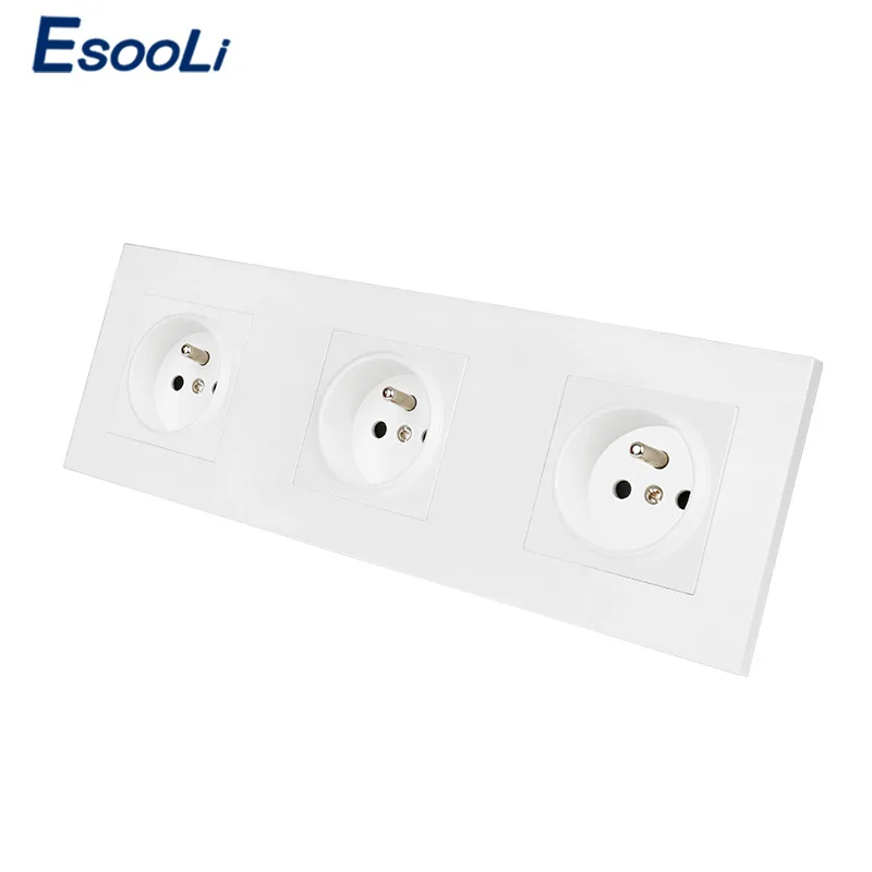 Настенная розетка Esooli из поликарбоната электрическая по французскому стандарту