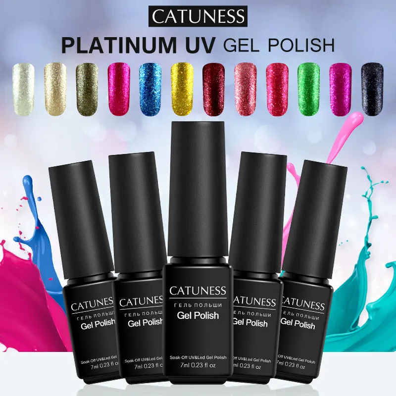 CATUNESS Nail Art для маникюра полигель УФ Гель лак цвета верхнее Базовое покрытие
