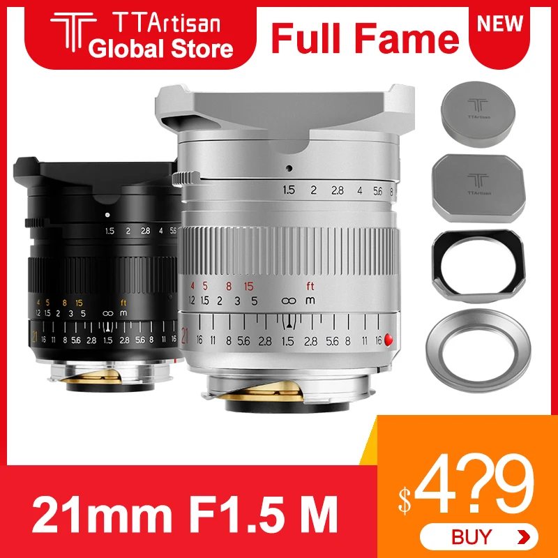 

TTArtisan 21mm F1.5 M Camera Lens For Leica M Mount Camera Full Fame Manual Focus Lens For M5 M6 M7 M8 M9 M9p M10 M262 M10R M240