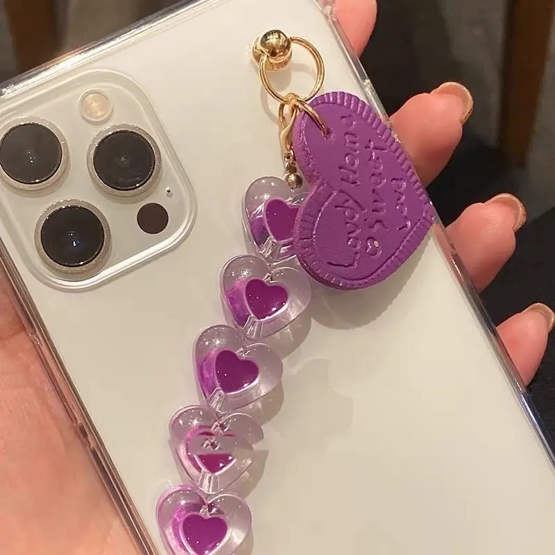 Cute 3D leather Love Heart Bracelet Case For Samsung Galaxy NOTE 20 10 8 9 S21 FE S20 ultra 5G S8 S9 Plus S10 Wrist Strap Cover