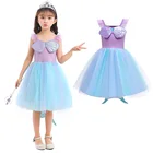 Платье принцессы для девочек с рисунком маленькая русалочка для девочек, платье на Хэллоуин, праздничный костюм для детей, для маленьких девочек Карнавальный костюм Одежда для дня рождения От 3 до 8 лет