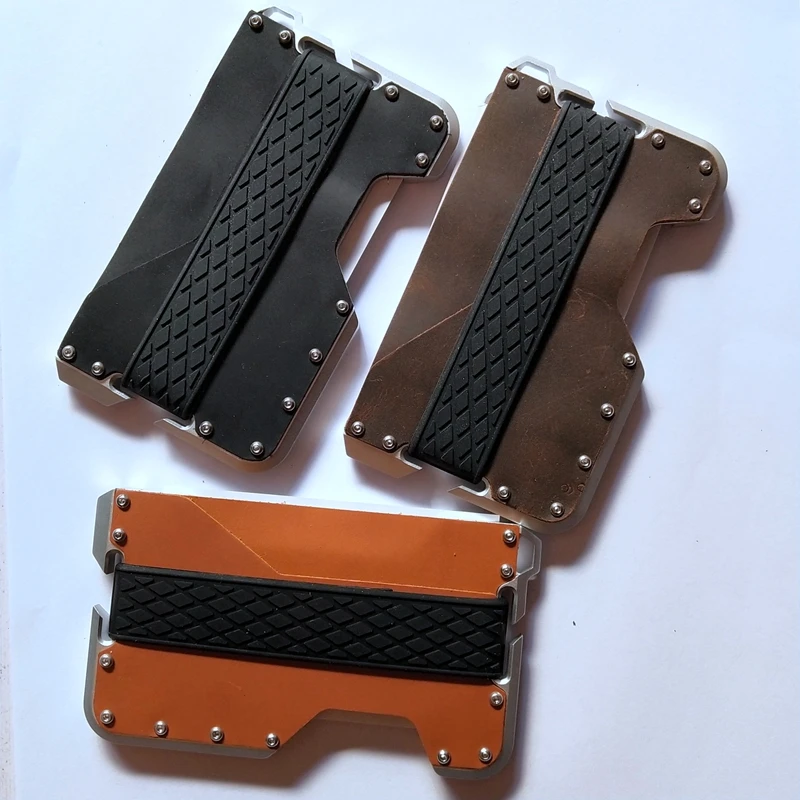 2020 алюминиевые держатели для кредитных карт мини кошелек из бычьей кожи Crazy horse с