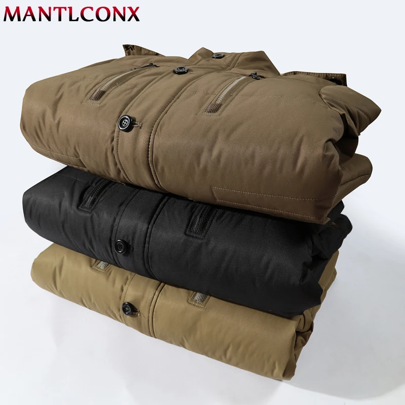 MANTLCONX Men Winter Wool Jackets Coats Thick Cotton Casual Fashion Man Parkas Large Size Jackets Jaqueta Outwear Coat Men