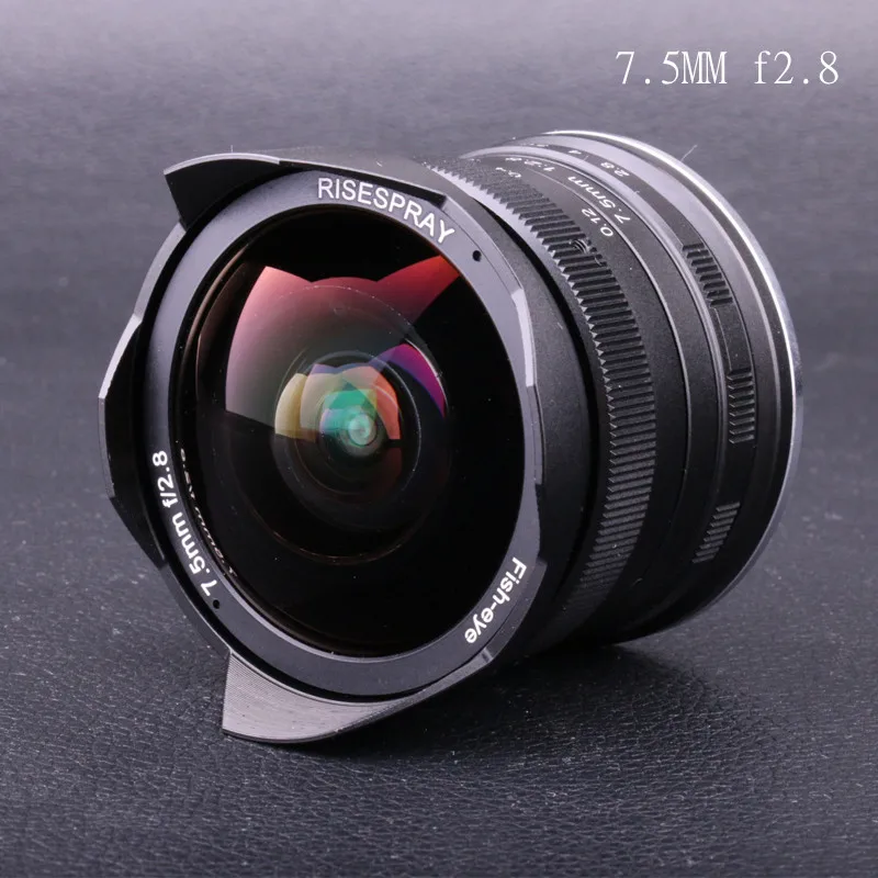 Объектив RISESPRAY 7 5 мм f2.8 рыбий глаз 180 APS-C Ручная фиксация объектива для Olympus Panasonic