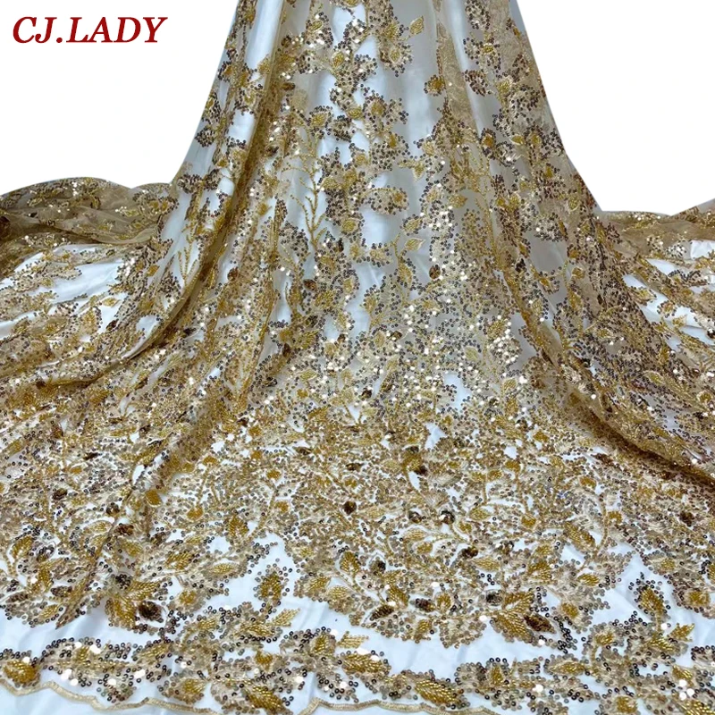 

Skin friendly 5 Yards Top Class Guipure Lace Soft African Cord Fabric Neat Embroidery Nigerian mesh lace Celebration Party Wear