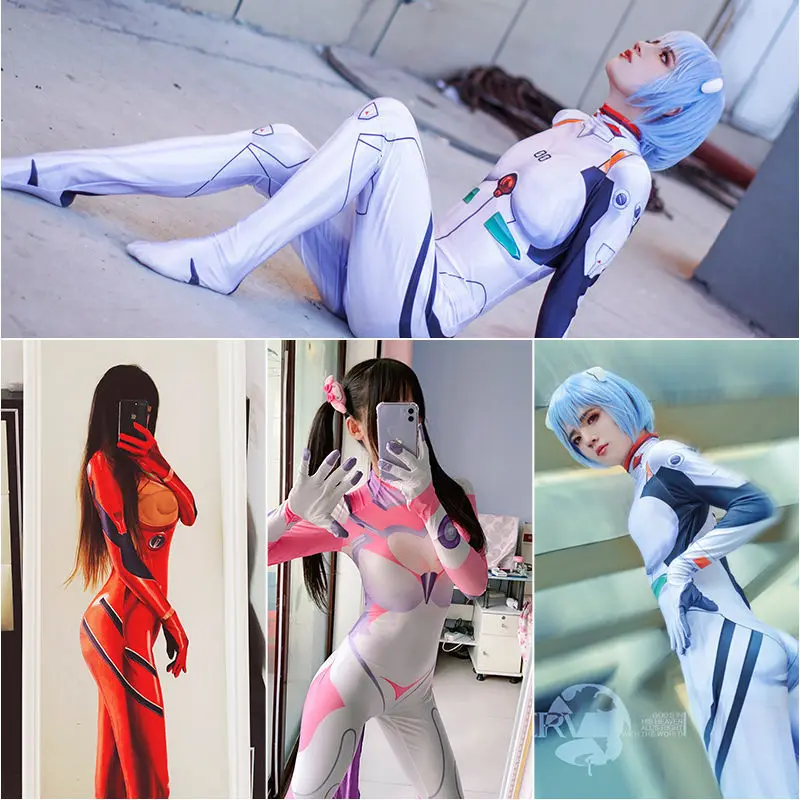 Darling In the Franxx Asuka 02 Rocket Girl Dakii Ayanami Rei Cosplay Costume Women Halloween Jumpsuits Zentai Suit Bodysuit