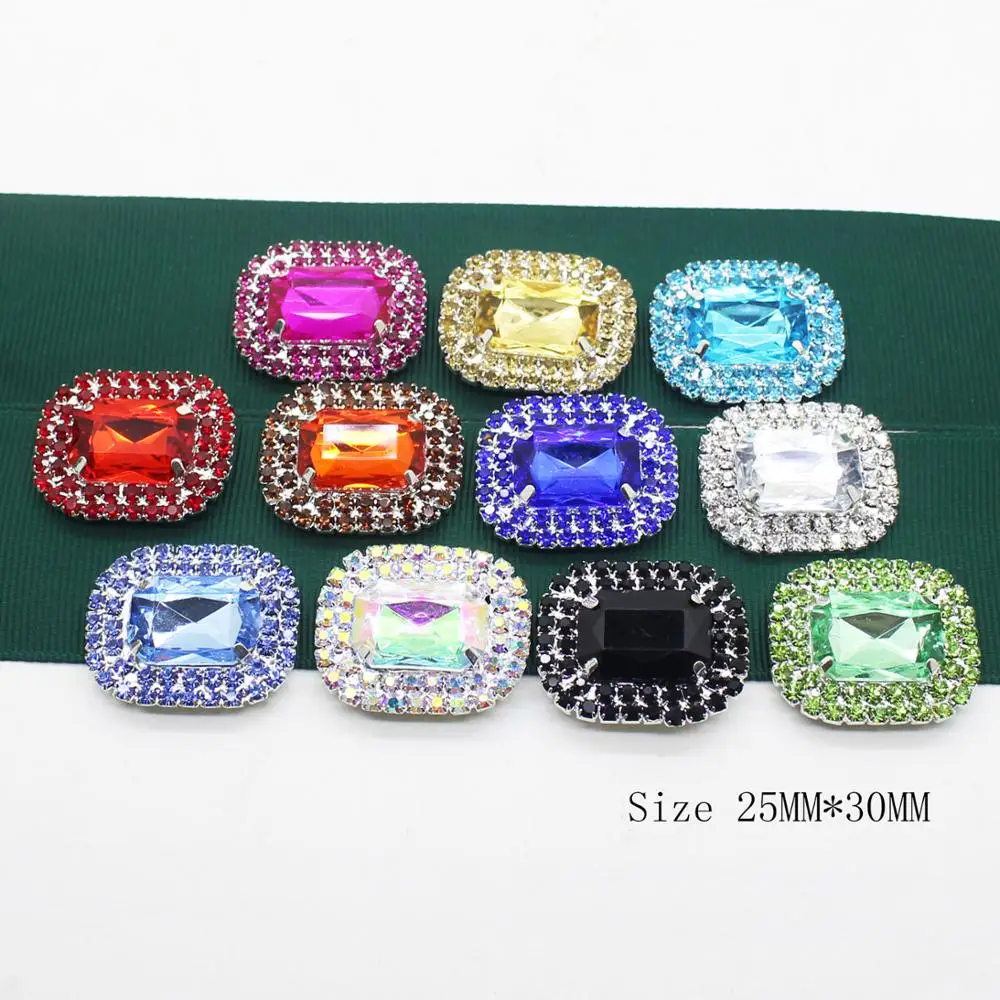 2018 Новые 5 шт./лот 25*30 мм стразы с плоской задней частью Кнопки DIY украшения