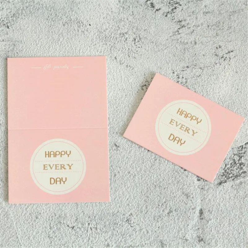 10pcs Creative Bronzing Greeting Card Wedding Valentine's Day Flower Message Blessing Card Birthday Party Decor Thank You Card