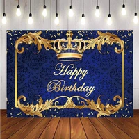 little prince crown backdrop royal boys happy birthday party custom photography background for photo studio banner decorations