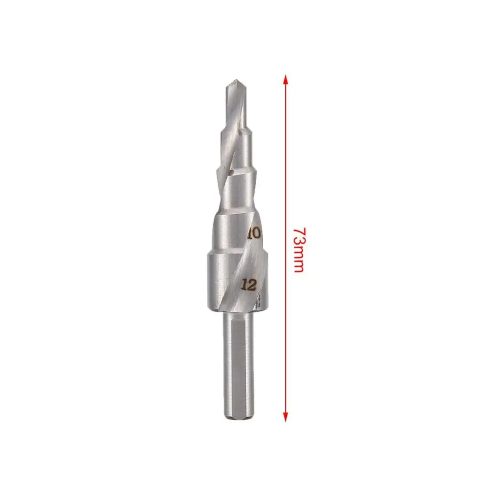 4-12mm HSS спиральный рифленый треугольный хвостовик Шаг сверло бурение электроинструменты для металла резак для сверления отверстий шаг конус сверло серебро - Цвет: 4-12mm