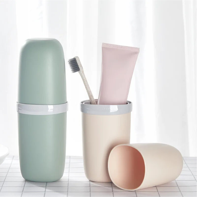 

Travel wash cup portable toothbrush box creative simple brushing cup set couple tooth cylinder toothbrush storage