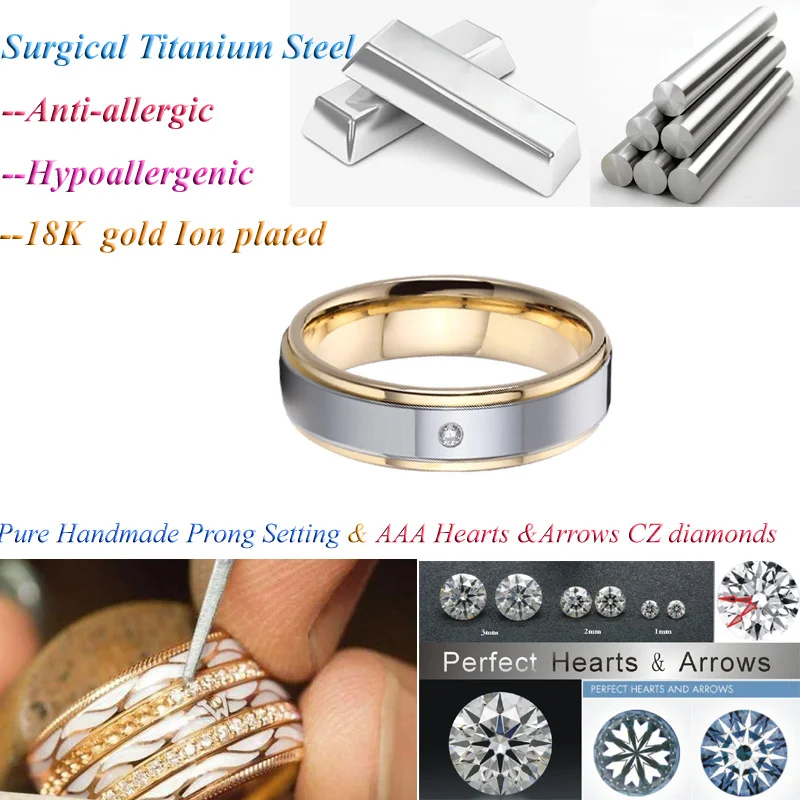 Обручальные кольца с фианитом 5 мм из нержавеющей стали|Обручальные кольца| |