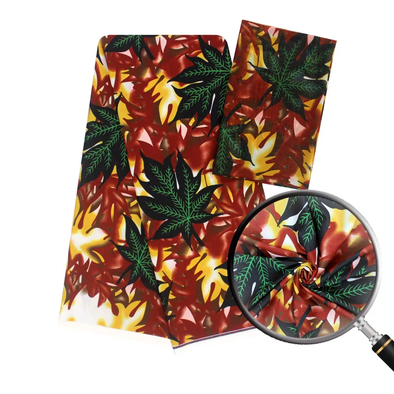 

Silk wax fabric new arrival digital satin silk with chiffon print wax fabric high quality african print fabric for dress S191024