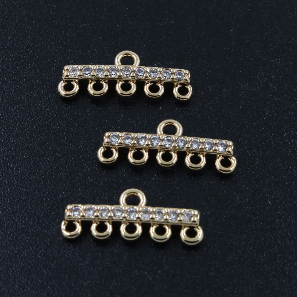 

20pcs Brass Casted Zircon Loops End Connectors DIY for Women Necklace Bracelet Earrings Wedding Jewelry Making DIY Accessories