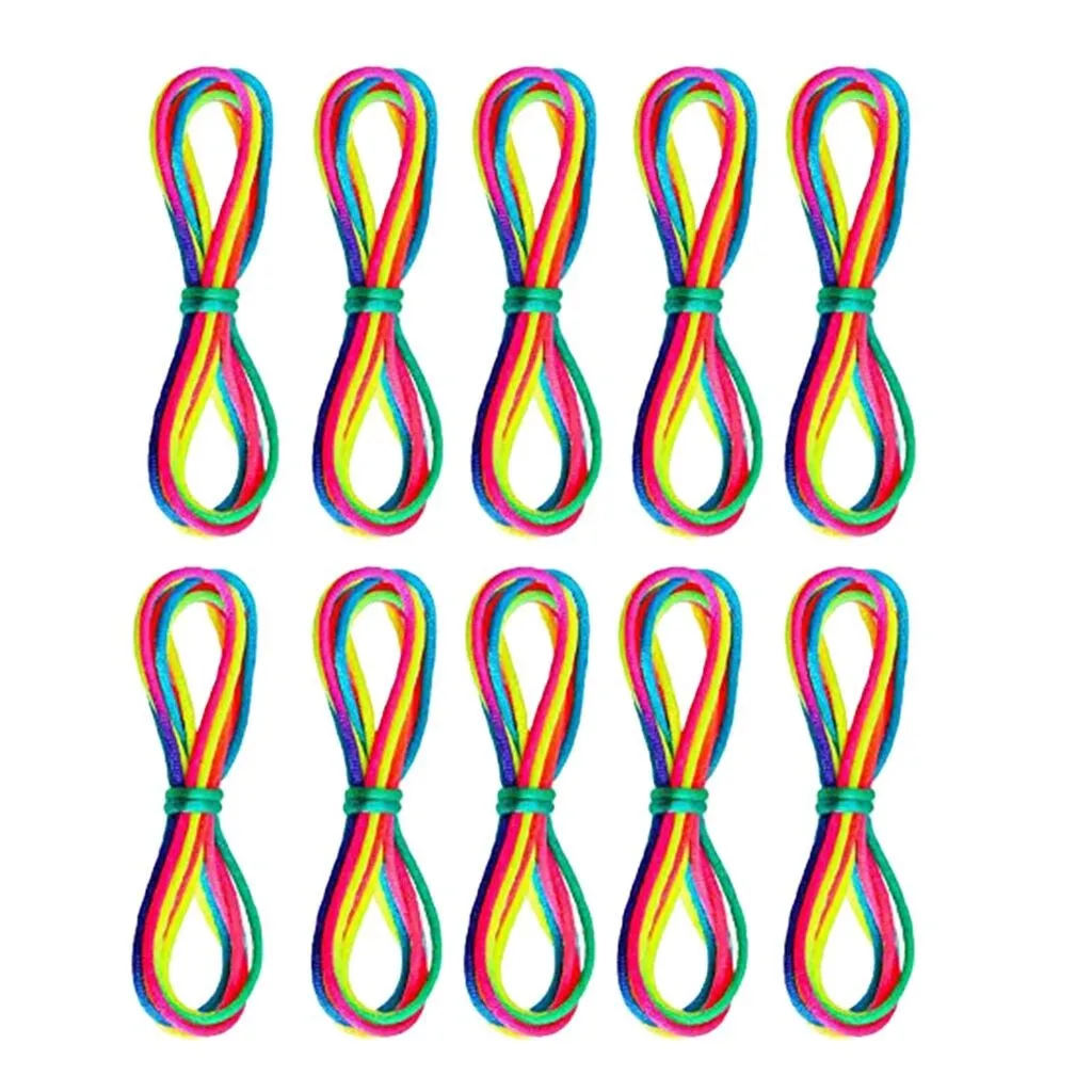 

10pcs Rainbow Toy String Set Finger Rainbow Rope Skill Game And Hobbies Educational Toys Kid Elastic Game For Children Team Play