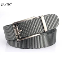 cantik quality nylon canvas belts men jean accessories fashion design square automatic sliver buckle metal 3 5cm width cbca279
