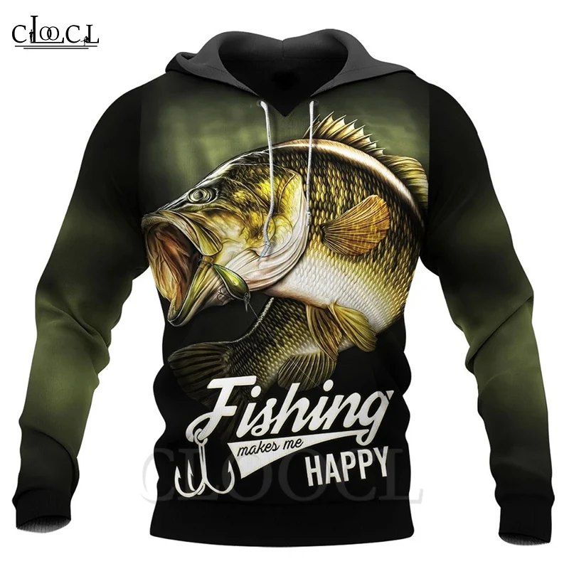 Новейшая модная Толстовка CLOOCL для отдыха в стиле Харадзюку С 3D принтом рыбалки