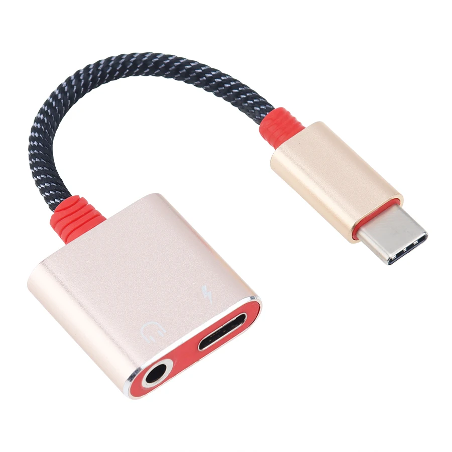Günstig 2 In 1 Typ C Ladung Kopfhörer Jack Adapter USB-C Audio Kabel Splitter Konverter Für Huawei Samsung Xiaomi Kopfhörer 500pcs