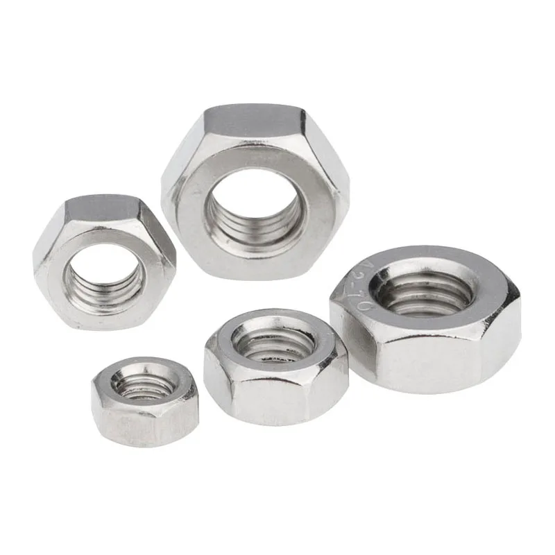 

5/10/20PCSM5 M6 M8 M10 White Zinc Hex Nut Reverse Thread Nuts Rotate Left A2 Stainless Steel