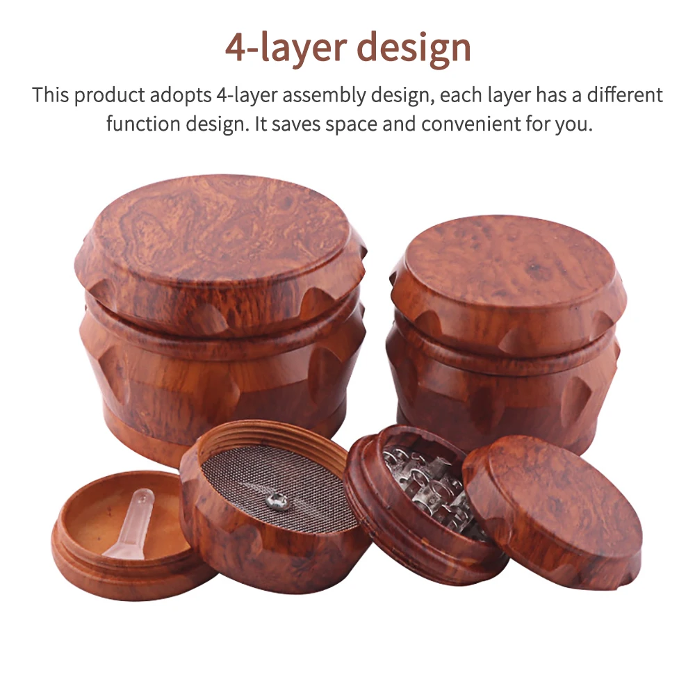 Красный деревянное зерно смолы сорняков Точильщик 4 слоя машина жернов для трав