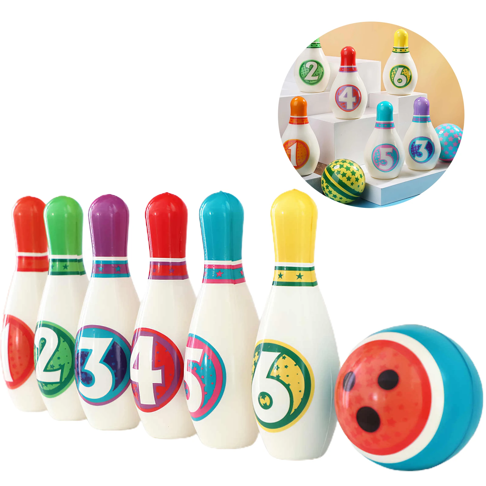 Набор детских игрушек для боулинга безопасные мягкие Обучающие наборы с