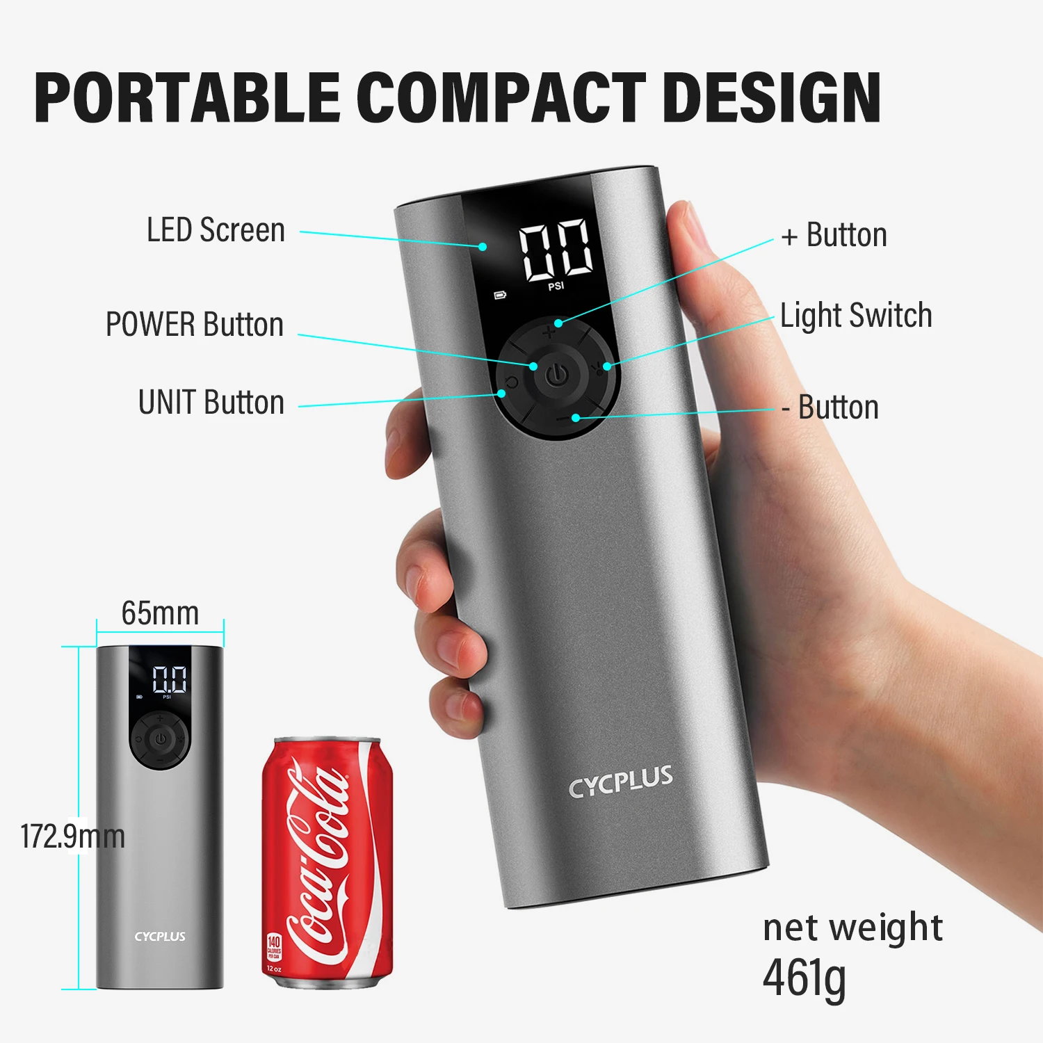 Портативный воздушный насос CYCPLUS электрический велосипедный высокого давления