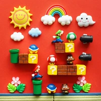 original super mario 3d fridge magnets for kids resin cute fun decorative refrigerator locker magnets kitchen home decoration