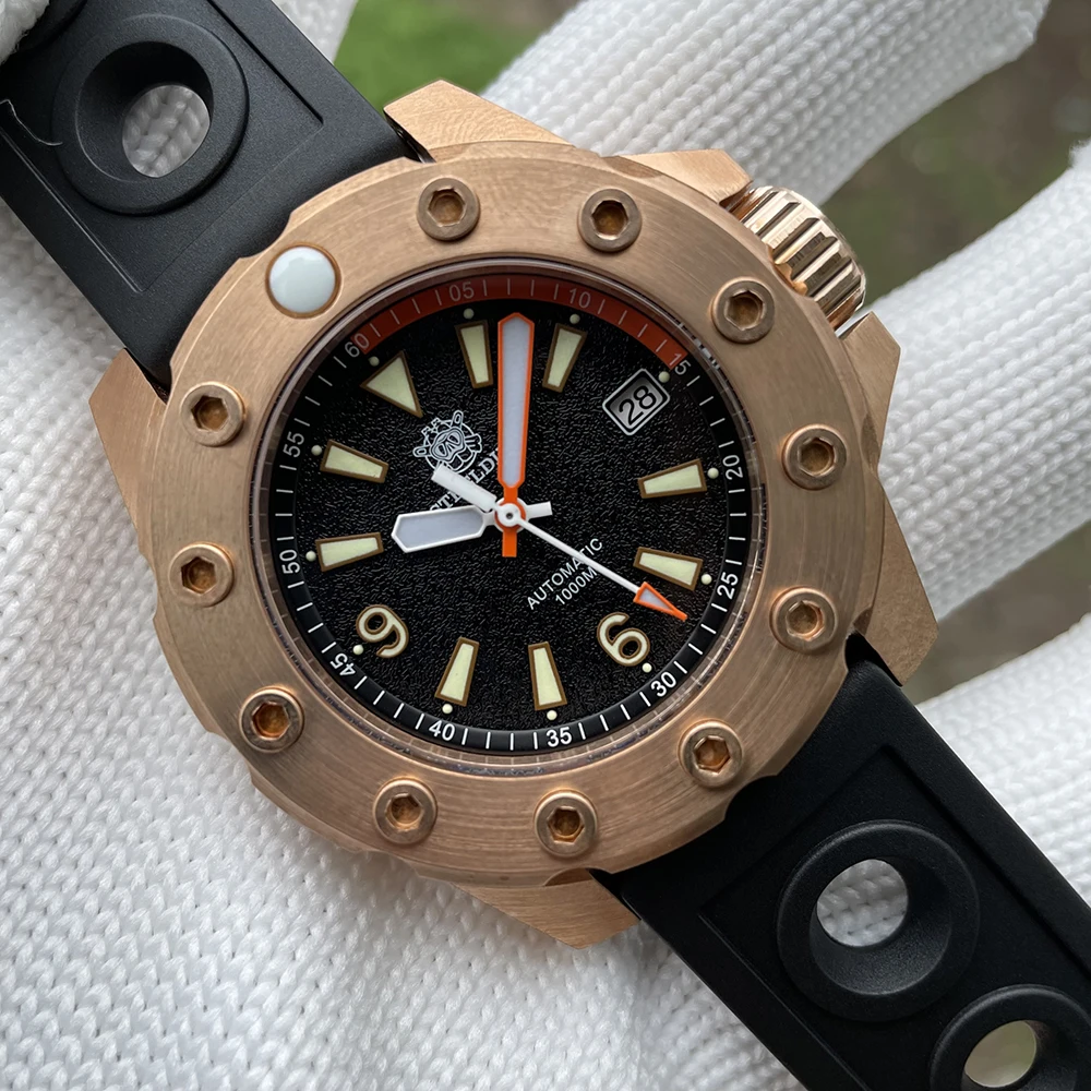 

STEELDIVE SD1948S New Arrival 2021 NH35 Automatic Watches Bronze Bezel with Nuts 1000M Waterproof Deep Sea Diver Watch Mechanic
