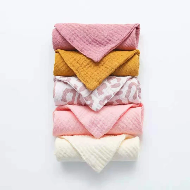 5 Pcs Baby Towels Muslin Cloth Hand Face Wipes Saliva Bib Handkerchief Washcloth images - 6