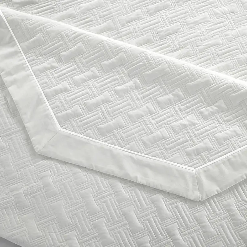 Solid color Nordic 100%cotton bedspreads Mattress topper embroidered quilted bed cover set of three plain bedspread luxury quil | Дом и сад