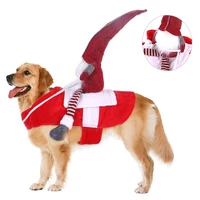 christmas dog clothes santa claus riding deer dress up costume prop pet decor xmas apparel for small large dogs