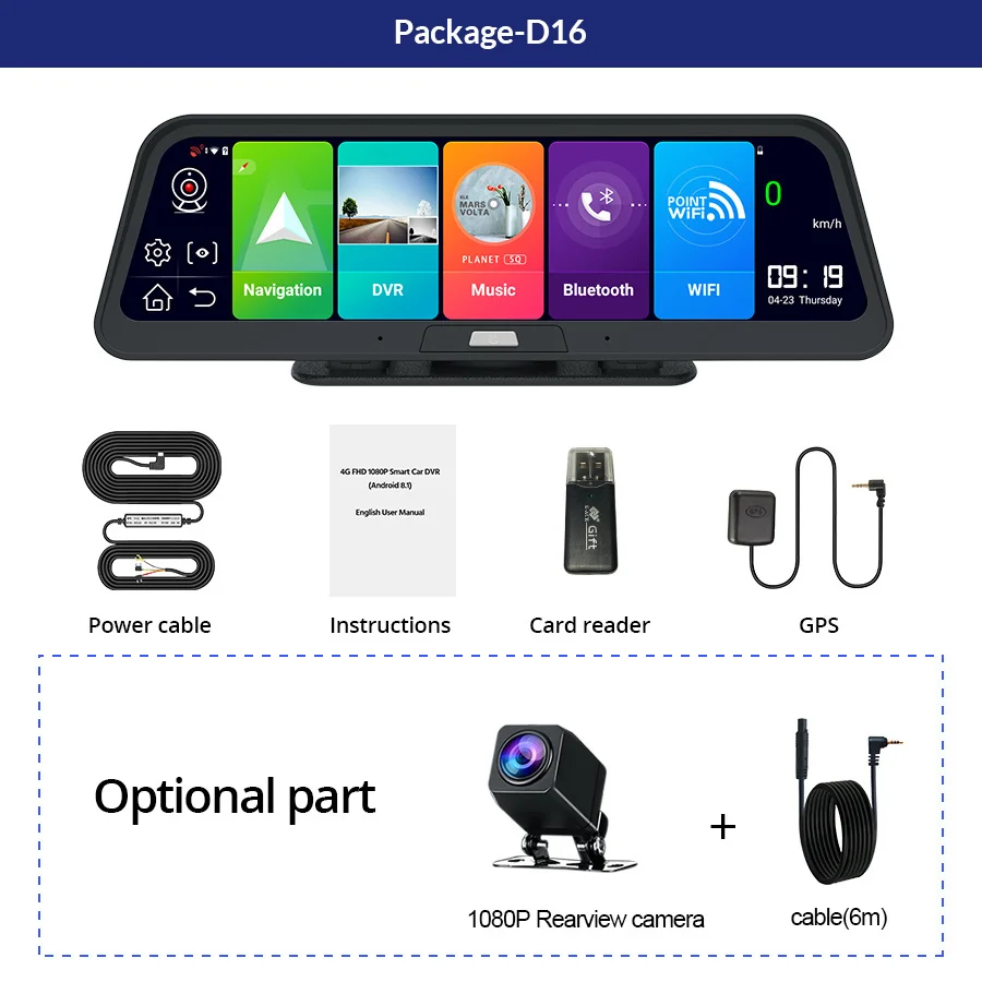 ACCEO Car Dvr Camera 4G 10 Inch Android 8.1 GPS Navigation FHD 1080P Auto Video Recorder ADAS Remote Monitor Dash Cam | Автомобили и
