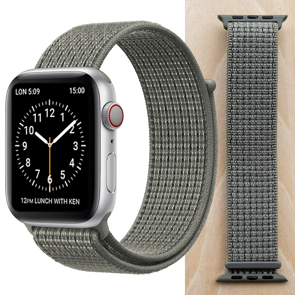Spruce Fog Новая высококачественная нейлоновая Спортивная петля для Apple Watch band Series 4 3 2 1 мягкий дышащий тканый ремешок 44 мм iwatch 42 мм 38 - Цвет ремешка: Spruce Fog